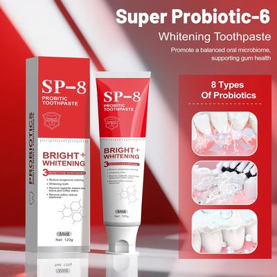 Adult SP-8 Probiotic Whitening Toothpaste Fluoride Free Minty Fresh Flavor 4.23oz
