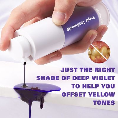 Purple Teeth Whitening Toothpaste Stubborn Stain Removal Colour Corrector 30ml