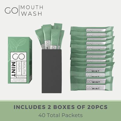 40PCS Travel Size Oral Mouthwash Individual Mouthwash Packets Alcohol Free TSA Compliant