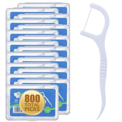 800 Count Dental Floss Picks Deep Cleaning Protect Gums Family Pack With 50 Picks Per
