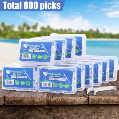 800 Count Dental Floss Picks Deep Cleaning Protect Gums Family Pack With 50 Picks Per