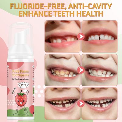 Watermelon Strawberry Foam Childrens Toothpaste Low Fluoride For Kid Ages 3 Plus
