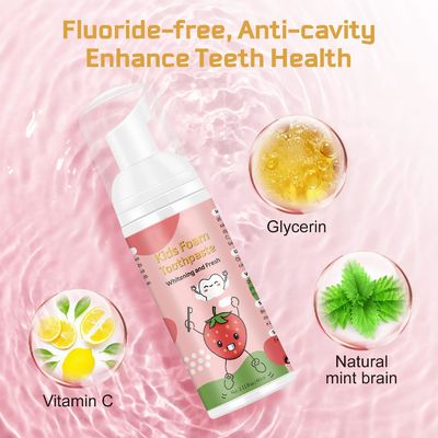 2PCS 60ml Childrens Toothpaste Kids Foam Toothpaste Travel Friendly Strawberry Orange