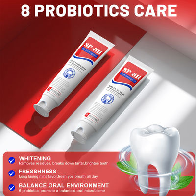 Custom Logo 4.23 Oz SP-8 Hydroxyapatite Probiotic Toothpaste Mint Flavor Fluoride Free
