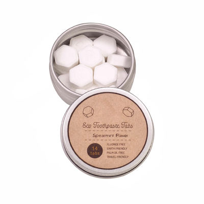 14 Tabs Mint Toothpaste Tabs Fluoride Free Travel Mouthwash Tablets Natural Whitening