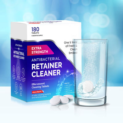Retainer / Denture Cleanser Tablets 180 Tablets Removes Stains Discoloration Odors