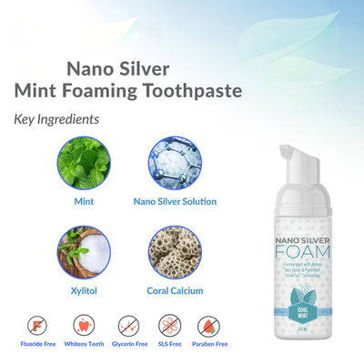 4 Ounce Nano Silver Foaming Toothpaste Fluoride Free SLS And Glycerin Free
