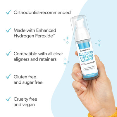 Foam Whitening Toothpaste Cleaner Compatible With All Clear Aligners And Retainers 50ml
