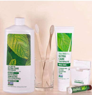 473ML Natural Tea Tree Oil Oral Mouthwash Mega Mint Freshens Breath Mouth Rinse