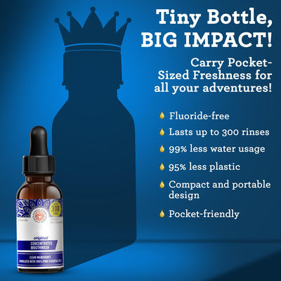 OEM Concentrated Mouthwash Fluoride Free Natural Essential Oils 2 Fl Oz 300 Rinses