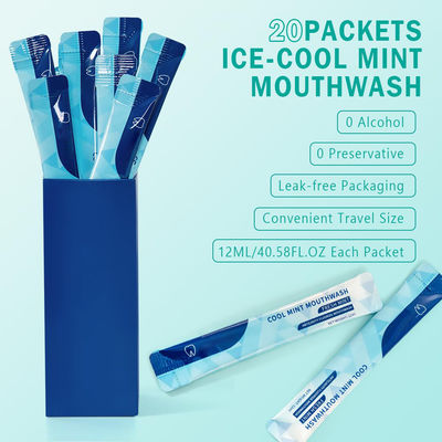 20Pcs Strong Mint Oral Mouthwash Alcohol Free Prevents Cavities TSA Approved