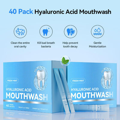 Adult 40 Packets Travel Size Mouthwash Packets On The Go Gluten Free Cavity Protection