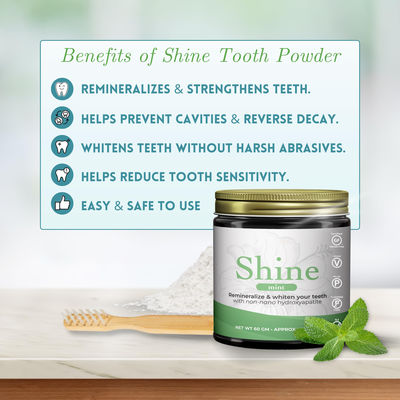 Remineralizing Tooth Powder With Hydroxyapatite , Fluoride Free Tooth Repair Powder