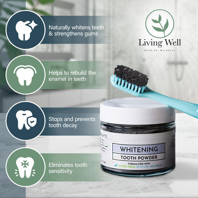 Non GMO Remineralizing Tooth Powder Fluoride Free Natural Oral Care Gently Cleans