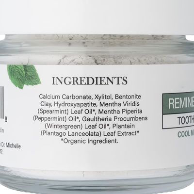 No Fluoride Remineralizing Tooth Powder Hydroxyapatite Formula Cool Mint Flavor