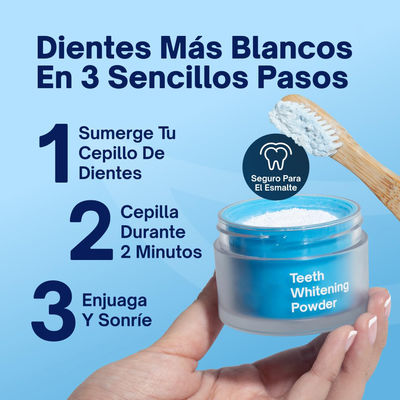 Cool Mint Flavour Teeth Whitening Powder Enamel Safe 6 Month Supply
