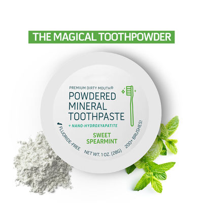 Tooth Cleaning Powder Flavored Essential Oils With Kaolin And Bentonite Clay 1 Oz