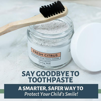 Natural Oral Care Remineralizing Tooth Powder Fluoride Free Fresh Citrus Private Labels