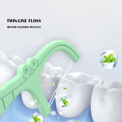 Twin Line Mint Flavor Dental Floss Picks 156 Count Floss Sticks In 3 Portable Case