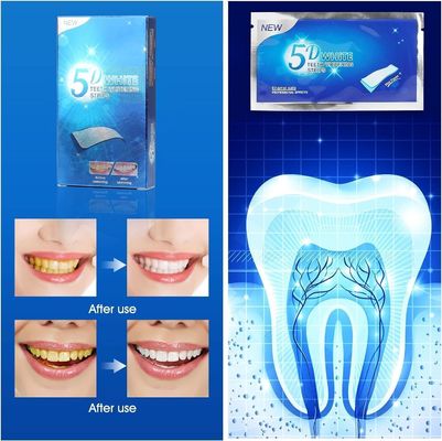 Mint Flavor 5D Teeth Whitening Strips At Home 14 Packs 28 Pcs OEM Logo
