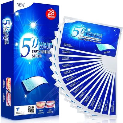 Mint Flavor 5D Teeth Whitening Strips At Home 14 Packs 28 Pcs OEM Logo