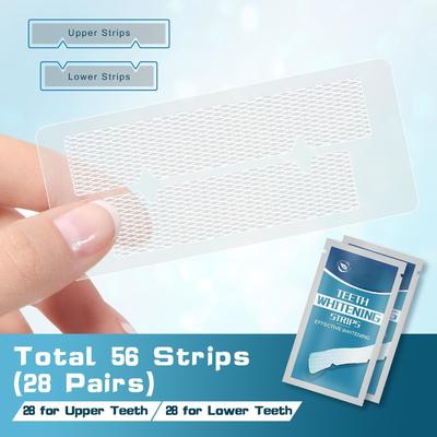 56 Pack Teeth Whitening Strips Non Slip 28 Day Fast Remove Smoking Coffee Wine Stains