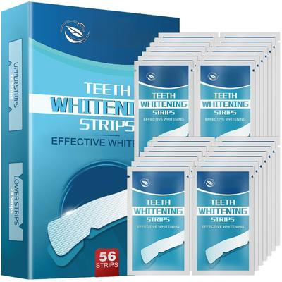56 Pack Teeth Whitening Strips Non Slip 28 Day Fast Remove Smoking Coffee Wine Stains