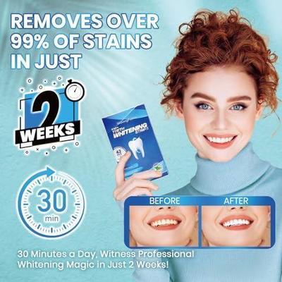 Mint Flavor Teeth Whitening Strips Kit Hydrogen Peroxide Free Treatments 42 Count