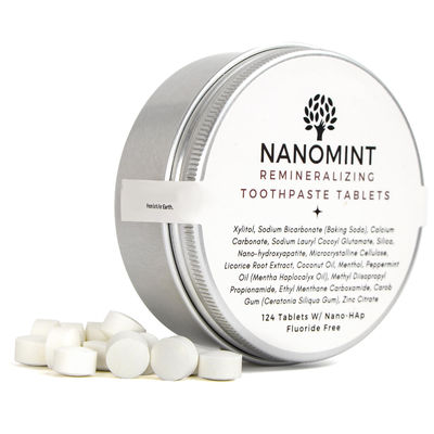 Nano Hydroxyapatite Remineralizing Toothpaste Tablets 124 Tabs Fluoride Free Custom