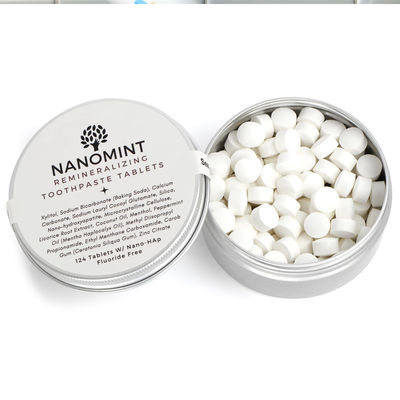 Nano Hydroxyapatite Remineralizing Toothpaste Tablets 124 Tabs Fluoride Free Custom