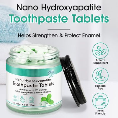 150pcs Nano Hydroxyapatite Toothpaste Tabs Flouride Free Strengthen Teeth Customized