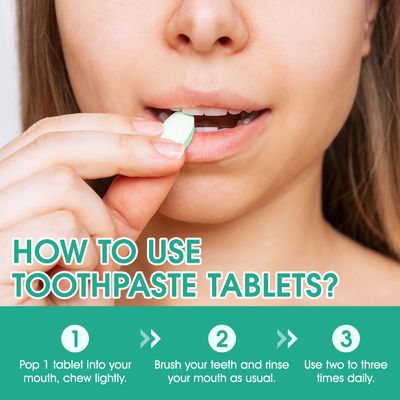 150pcs Nano Hydroxyapatite Toothpaste Tabs Flouride Free Strengthen Teeth Customized