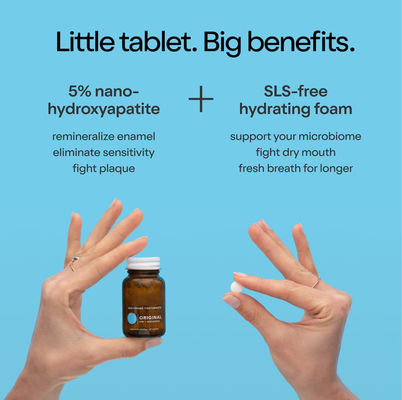 Nano Hydroxyapatite Natural Toothpaste Tablets Wild Mint Medle 1 Bottle/62 Tablets