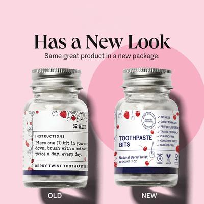 124 Bits Whitening Toothpaste Tablets Nano Hydroxyapatite And Xylitol Berry Twist Flavor
