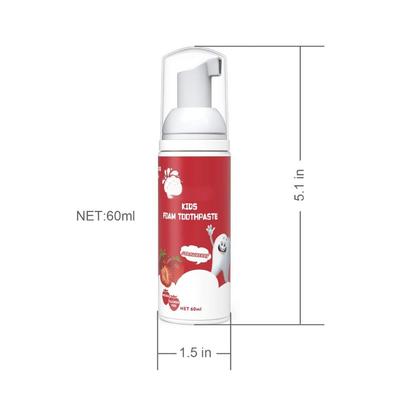 60ml Kids Foam Toothpaste Strawberry Flavor Fluoride Free For Electric Toothbrush