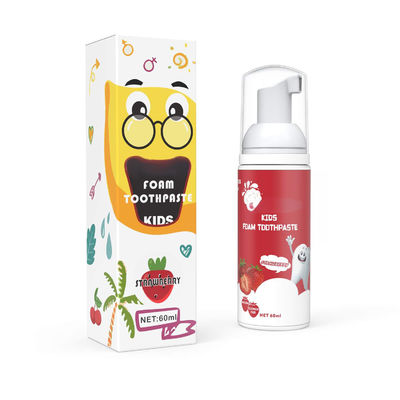 60ml Kids Foam Toothpaste Strawberry Flavor Fluoride Free For Electric Toothbrush