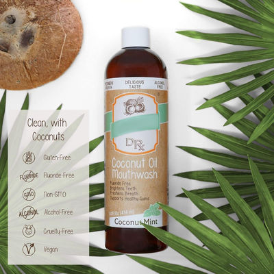 Coconut Oil Pulling Alcohol Free Mouthwash Mint Flavor 14 Fl Oz Support Gum Health