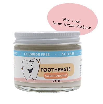 Xylitol Kids All Natural Fluoride Free Toothpaste Powder Vegan Sweet Orange 2 Fl Oz