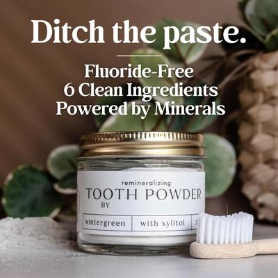 2 Oz Hydroxyapatite Remineralizing Powder For Teeth Fluoride Free Peppermint Flavor
