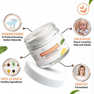 Citrus Hydroxyapatite Remineralizing Tooth Powder Fluoride Free for Kids And Adults