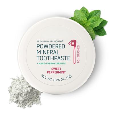 Flavored Essential Oils Tooth Cleaning Powder With Natural Kaolin And Bentonite Clay 0.25 Oz