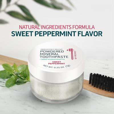 Flavored Essential Oils Tooth Cleaning Powder With Natural Kaolin And Bentonite Clay 0.25 Oz