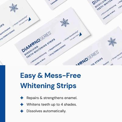 Diamond Dissolving Teeth Whitening Strips With Hydroxyapatite Gentle 14 Ct