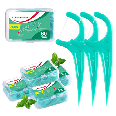 300 Count Mint Dental Floss Picks Single Use Toothpicks With 5 Travel Cases