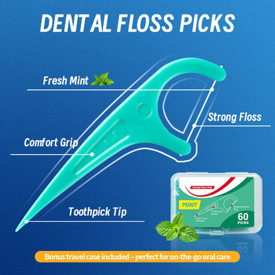 300 Count Mint Dental Floss Picks Single Use Toothpicks With 5 Travel Cases