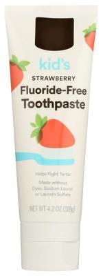 Kid's Fluoride Free Toothpaste Strawberry Flavor 4.2 Ounce Custom Brand