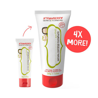 Natural Toddler Toothpaste For Baby 4x More Fluoride Free Strawberry 7.05 Oz 1 Pack
