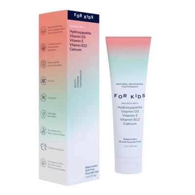 OEM Watermelon Flavor 3.4oz Childrens Toothpaste Fluoride Free For Sensitive Brushers