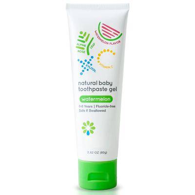 Natural Baby Fluoride Free Kids Toothpaste Gel Safe To Swallow 2.8 Oz Watermelon Flavor