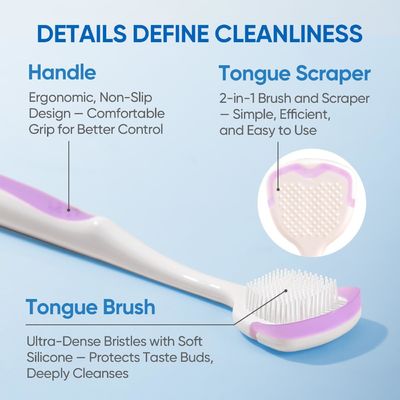 Tongue Cleaning Kit Gel And Brush Fresh Breath Oral Care Kit Maintain Oral Health